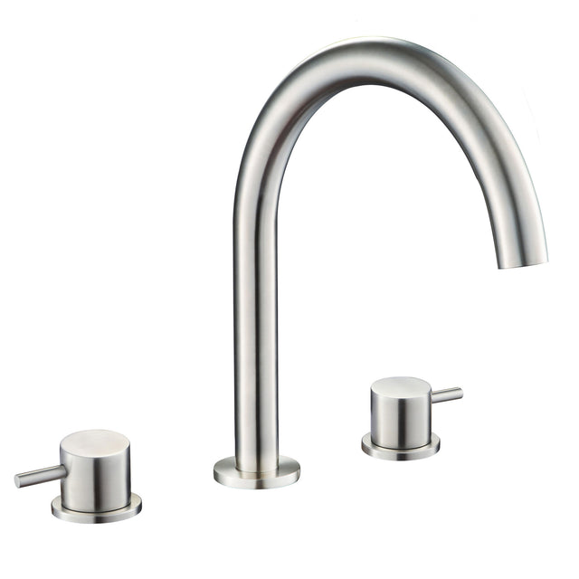 JTP INOX Stainless Steel 3 Hole Deck Mounted Basin Mixer Tap