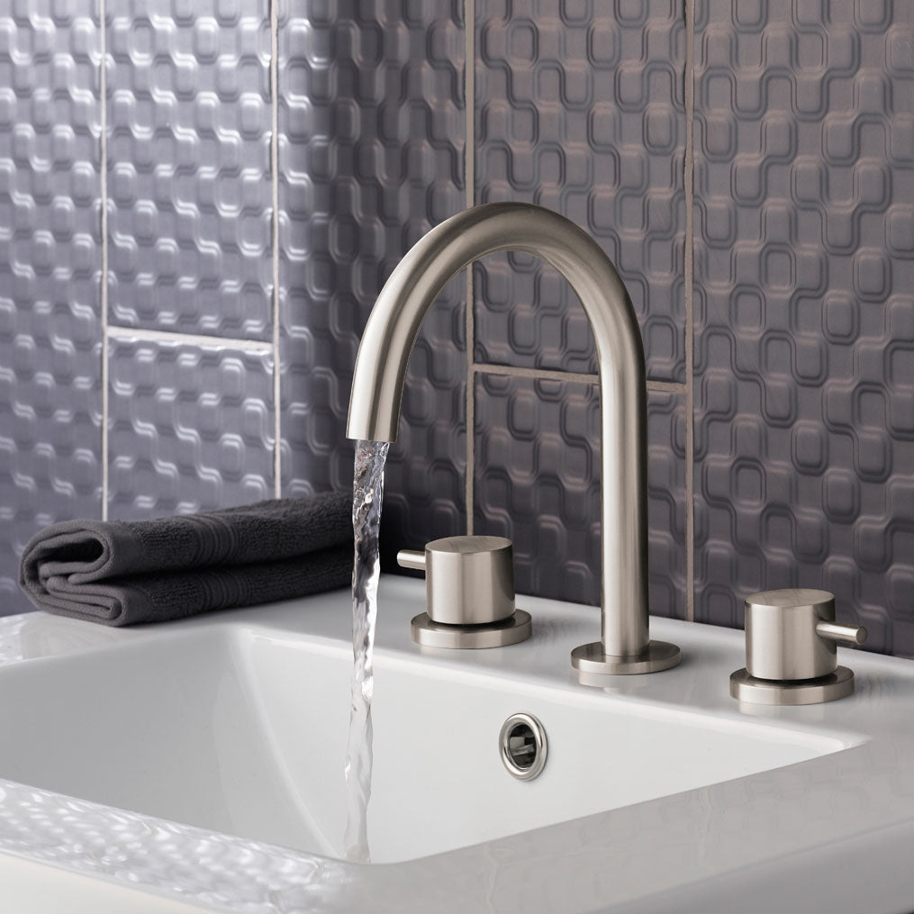 JTP INOX Stainless Steel 3 Hole Deck Mounted Basin Mixer Tap