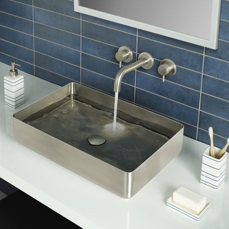 JTP INOX Stainless Steel 3 Hole Wall Mounted Basin Mixer Tap