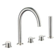 JTP INOX Stainless Steel 5 Hole Bath Shower Mixer Tap