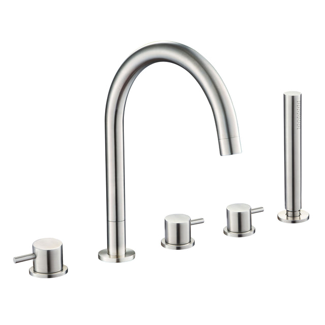 JTP INOX Stainless Steel 5 Hole Bath Shower Mixer Tap