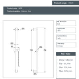 JTP INOX Stainless Steel Mixer Shower with Slider Rail Kit