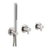 JTP INOX Stainless Steel Modular Thermostatic Concealed 2 Outlet Shower Valve with Attached Handset