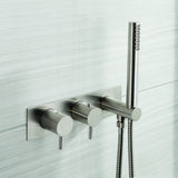 JTP INOX Stainless Steel Thermostatic Concealed 2 Outlet Shower Valve with Attached Handset