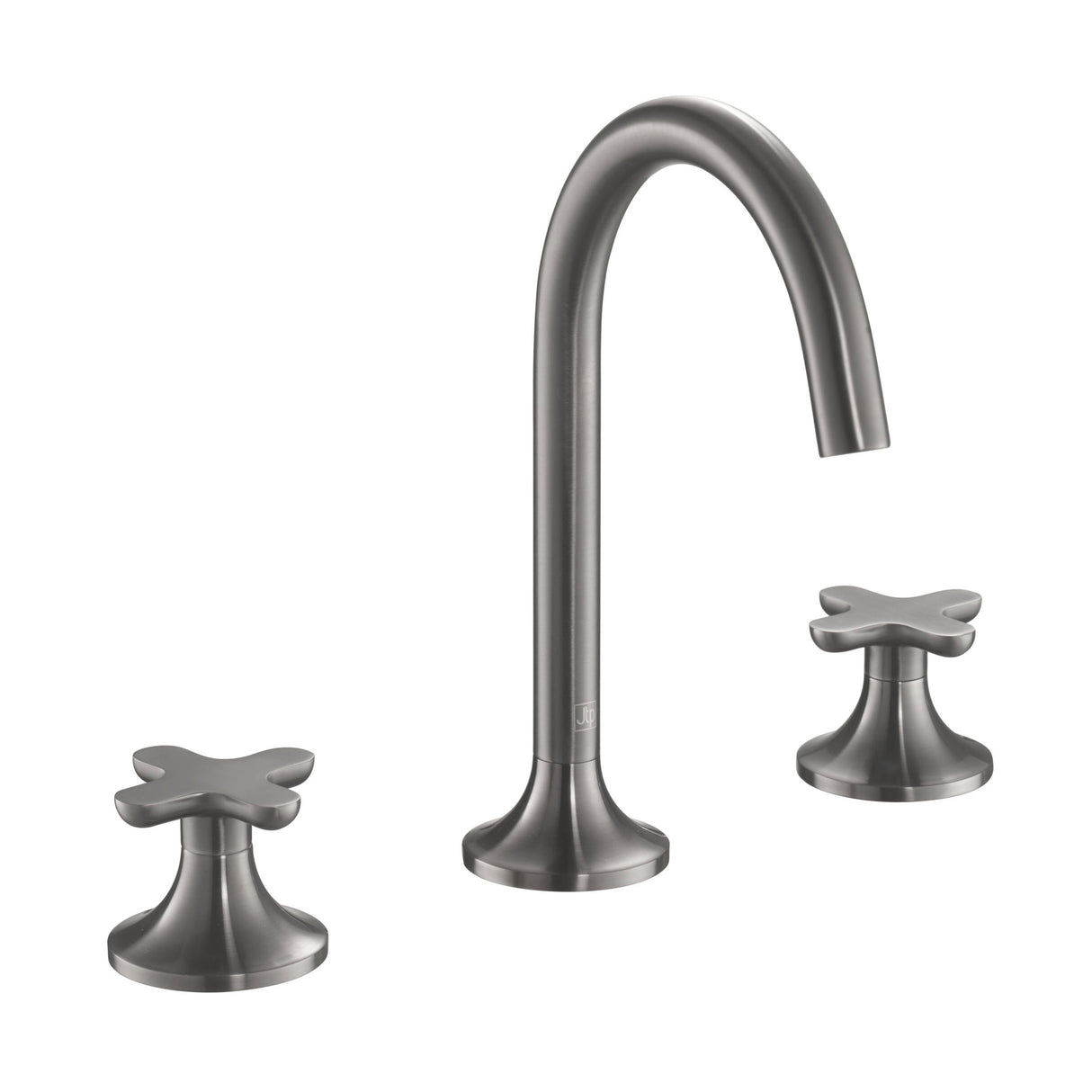 JTP KONO Brushed Black  3 Hole Deck Mounted Basin Mixer Tap (handle design 2)
