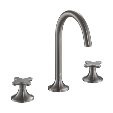 JTP KONO Brushed Black  3 Hole Deck Mounted Basin Mixer Tap (handle design 2)