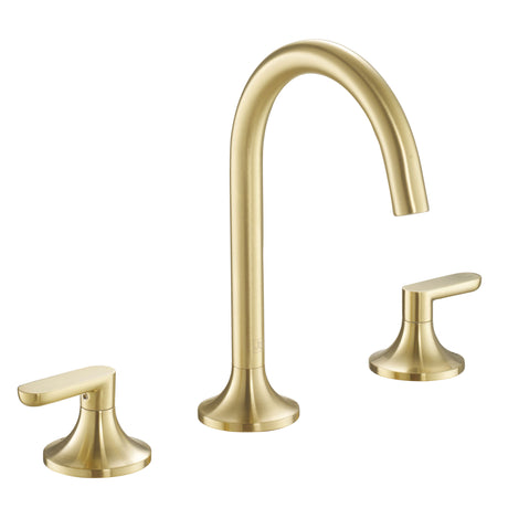 JTP KONO Brushed Brass 3 Hole Deck Mounted Basin Mixer Tap (handle design 1)