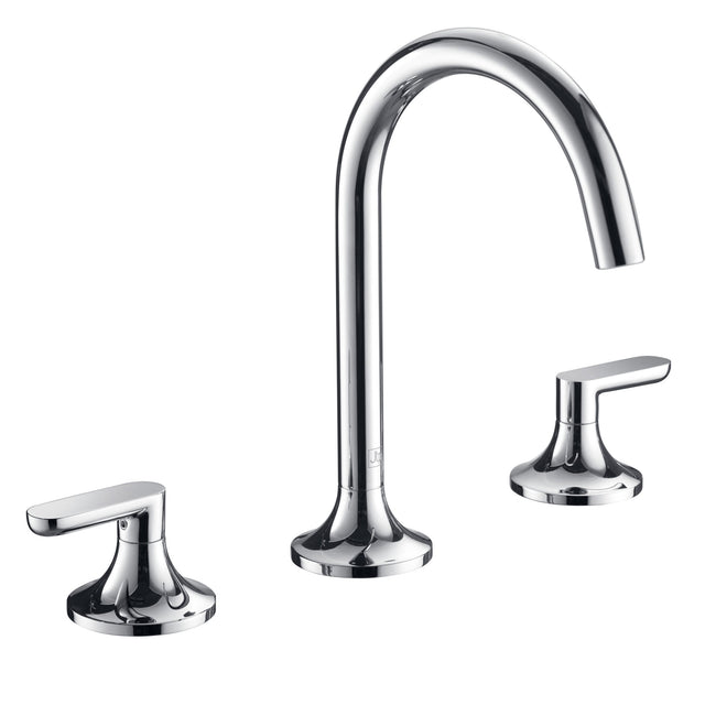 JTP KONO Chrome 3 Hole Deck Mounted Basin Mixer Tap (handle design 1)
