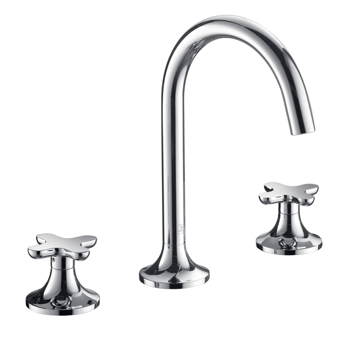 JTP KONO Chrome 3 Hole Deck Mounted Basin Mixer Tap (handle design 2)