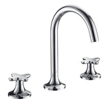 JTP KONO Chrome 3 Hole Deck Mounted Basin Mixer Tap (handle design 2)