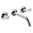 JTP KONO Chrome 3 Hole Wall Mounted Basin Mixer Tap (handle design 1)