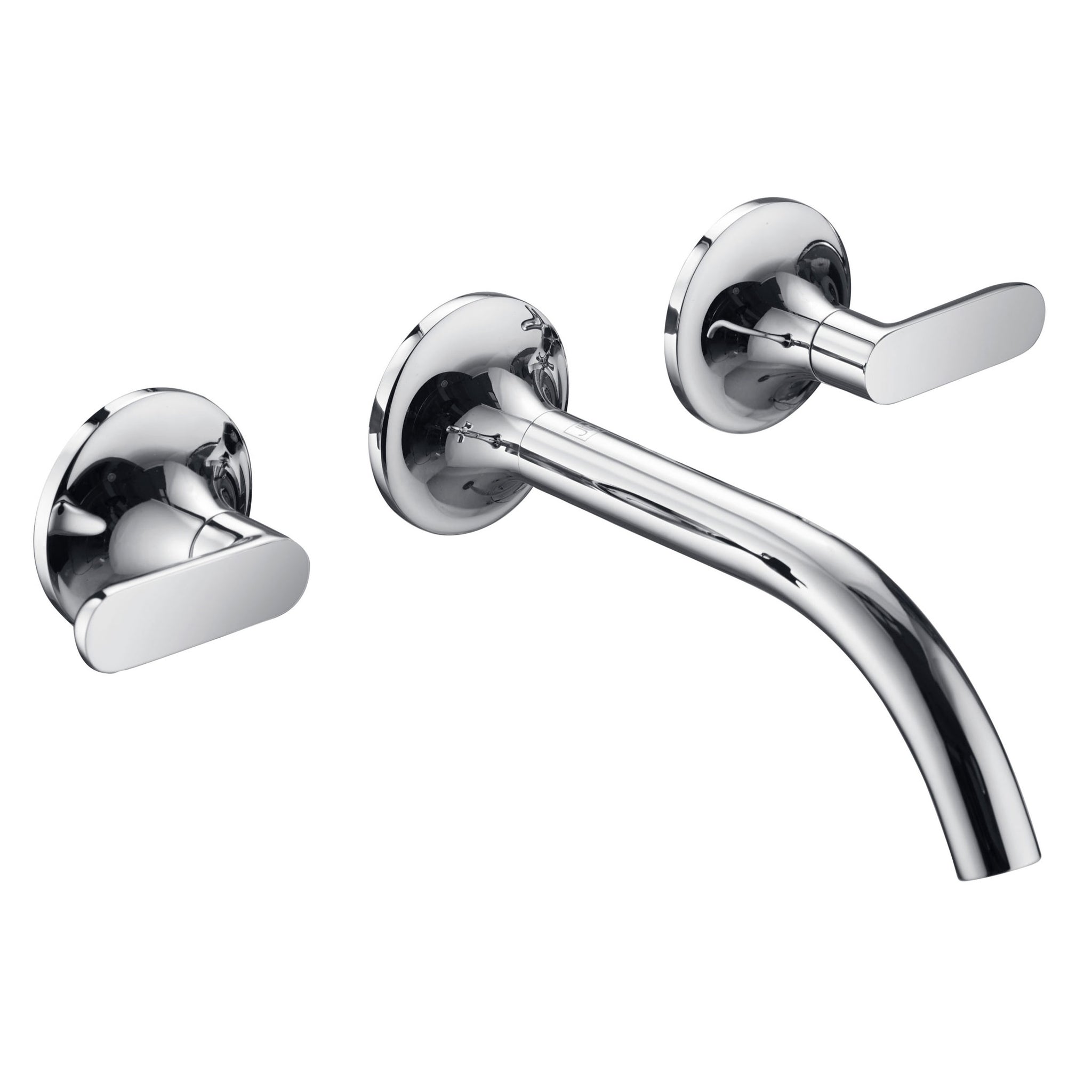 JTP KONO Chrome 3 Hole Wall Mounted Basin Mixer Tap (handle design 1)