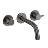 JTP VOS Brushed Black 3 Hole Wall Mounted Basin/Bath Mixer Tap