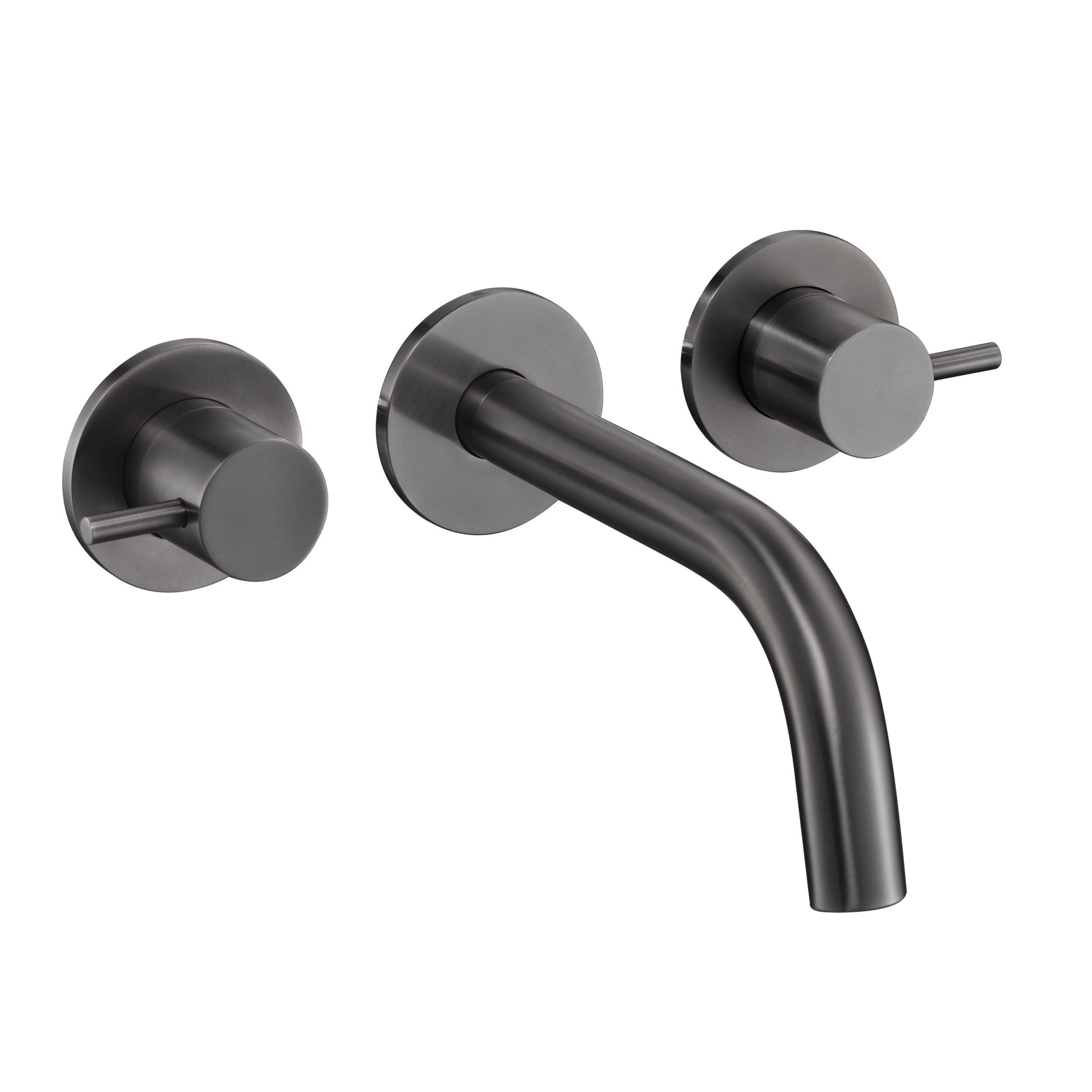 JTP VOS Brushed Black 3 Hole Wall Mounted Basin/Bath Mixer Tap