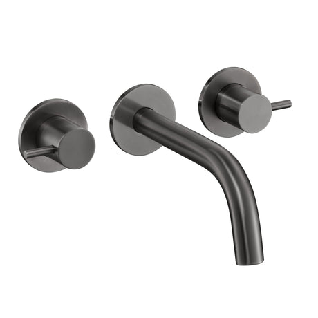 JTP VOS Brushed Black 3 Hole Wall Mounted Basin/Bath Mixer Tap