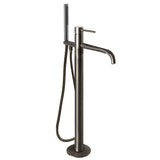 JTP VOS Brushed Black Floor Standing Single Lever Bath Shower Mixer Tap