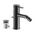 JTP VOS Brushed Black Single Lever Bidet Mixer Tap with Pop Up Waste