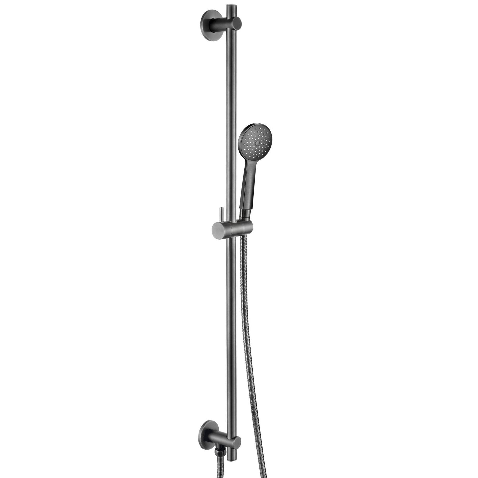 JTP VOS Brushed Black Slide Rail with Round Shower Handle & Hose