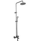 JTP VOS Brushed Black Thermostatic Bar Valve with 3 Outlets, Adjustable Riser & Multifunction Round Shower Handle
