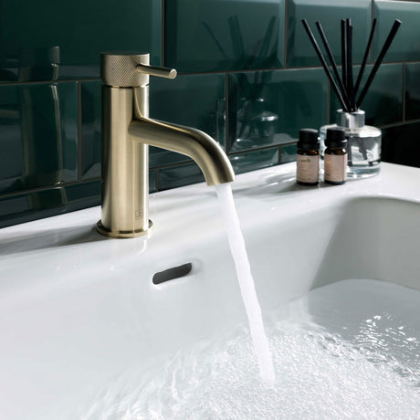 JTP VOS Brushed Brass Designer Handle Single Lever Basin Mixer Tap