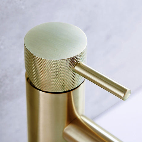 JTP VOS Brushed Brass Designer Handle Single Lever Basin Mixer Tap