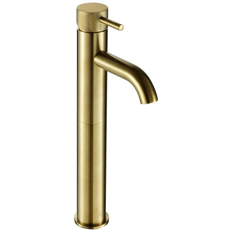 JTP VOS Brushed Brass Designer Handle Single Lever Tall Basin Mixer Tap