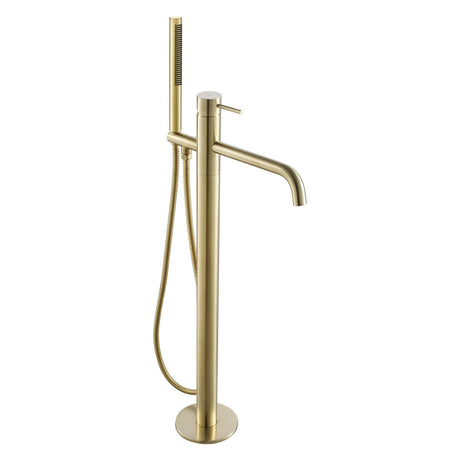 JTP VOS Brushed Brass Floor Standing Single Lever Bath Shower Mixer Tap