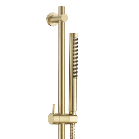 JTP VOS Brushed Brass Slide Rail Shower Kit, Slim Shower
