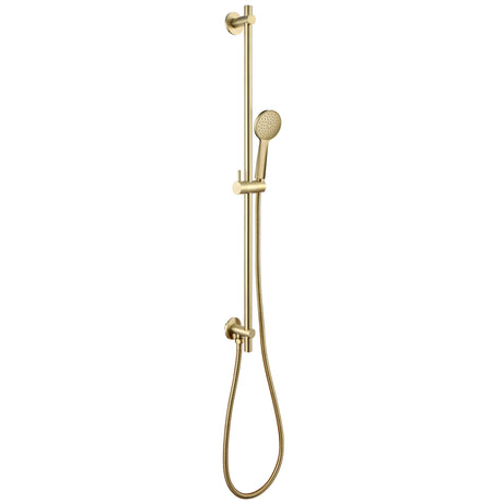 JTP VOS Brushed Brass Slide Rail with Round Shower Handle & Hose