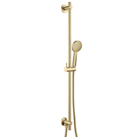 JTP VOS Brushed Brass Slide Rail with Round Shower Handle & Hose