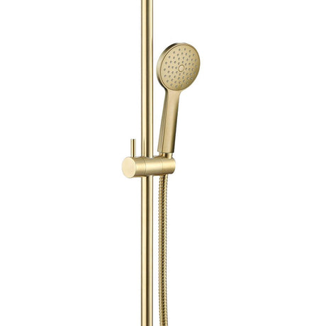 JTP VOS Brushed Brass Slide Rail with Round Shower Handle & Hose