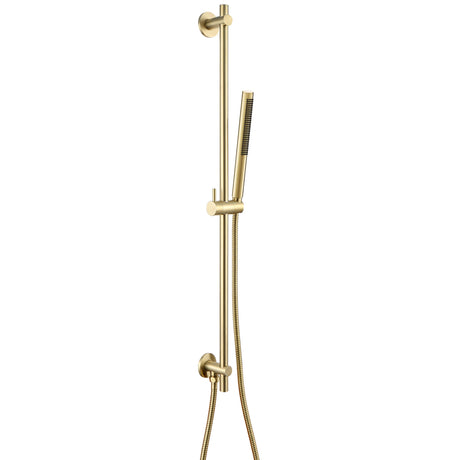 JTP VOS Brushed Brass Slide Rail with Single Function Hand Shower & Hose