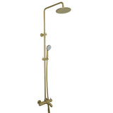 JTP VOS Brushed Brass Thermostatic Bar Valve with 3 Outlets, Adjustable Riser & Multifunction Round Shower Handle