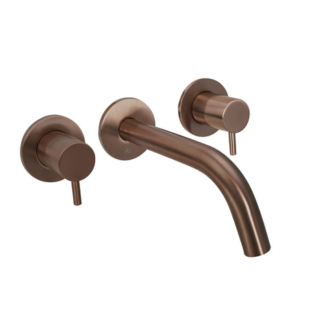 JTP VOS Brushed Bronze 3 Hole Wall Mounted Basin/Bath Mixer Tap