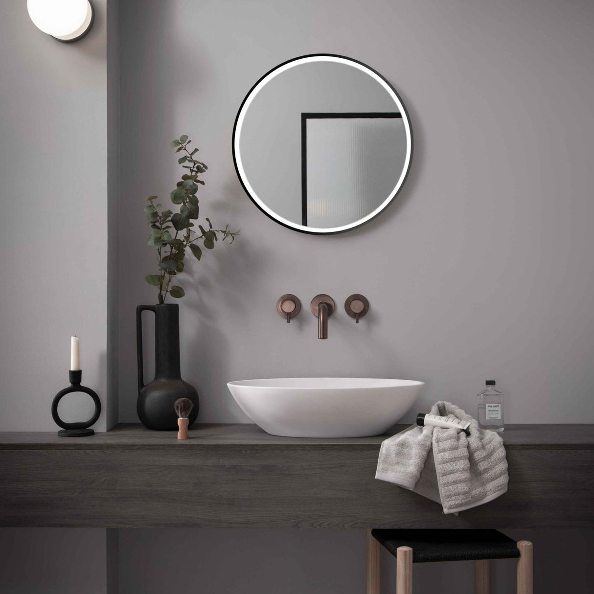 JTP VOS Brushed Bronze 3 Hole Wall Mounted Basin/Bath Mixer Tap