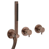 JTP VOS Brushed Bronze Modular Thermostatic Concealed 2 Outlet Shower Valve with Attached Handset
