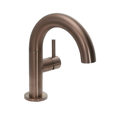 JTP VOS Brushed Bronze Side Lever Basin Mixer Swivel Spout Tap