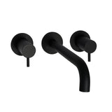 JTP VOS Matt Black 3 Hole Wall Mounted Basin/Bath Mixer Tap