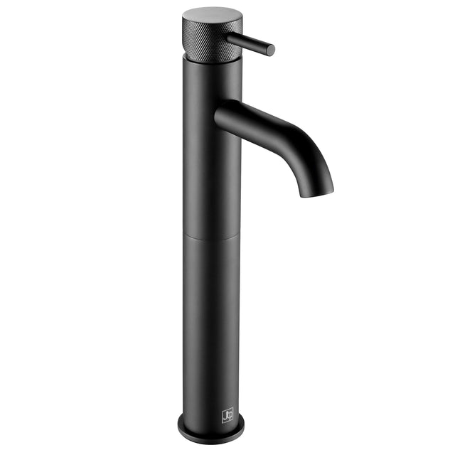 JTP VOS Matt Black Designer Handle Single Lever Tall Basin Mixer Tap