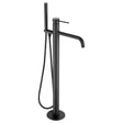 JTP VOS Matt Black Floor Standing Single Lever Bath Shower Mixer Tap