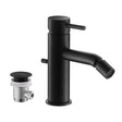 JTP VOS Matt Black Single Lever Bidet Mixer Tap with Pop Up Waste