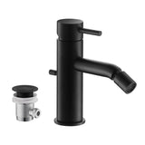JTP VOS Matt Black Single Lever Bidet Mixer Tap with Pop Up Waste
