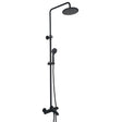 JTP VOS Matt Black Thermostatic Bar Valve with 3 Outlets, Adjustable Riser & Multifunction Round Shower Handle