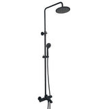 JTP VOS Matt Black Thermostatic Bar Valve with 3 Outlets, Adjustable Riser & Multifunction Round Shower Handle