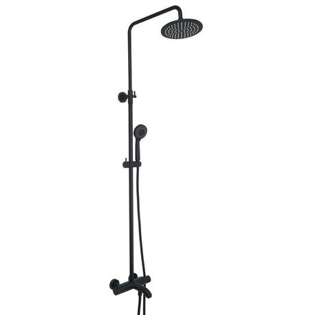 JTP VOS Matt Black Thermostatic Bar Valve with 3 Outlets, Adjustable Riser & Multifunction Round Shower Handle