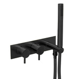 JTP VOS Matt Black Thermostatic Concealed 2 Outlet Shower Valve with Attached Handset