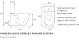 Kew Rimless C/C Fully Shrouded WC & Soft Close Seat