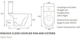 Kew Rimless C/C Open Back WC & Soft Close Seat