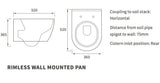 Kew Rimless Wall Hung WC & Soft Close Seat