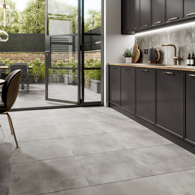 Lirena Ash tiles on kitchen floor